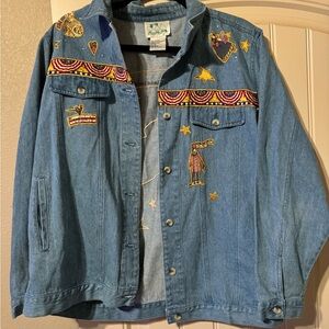 Quacker Factory Angel Patriotic Jean jacket